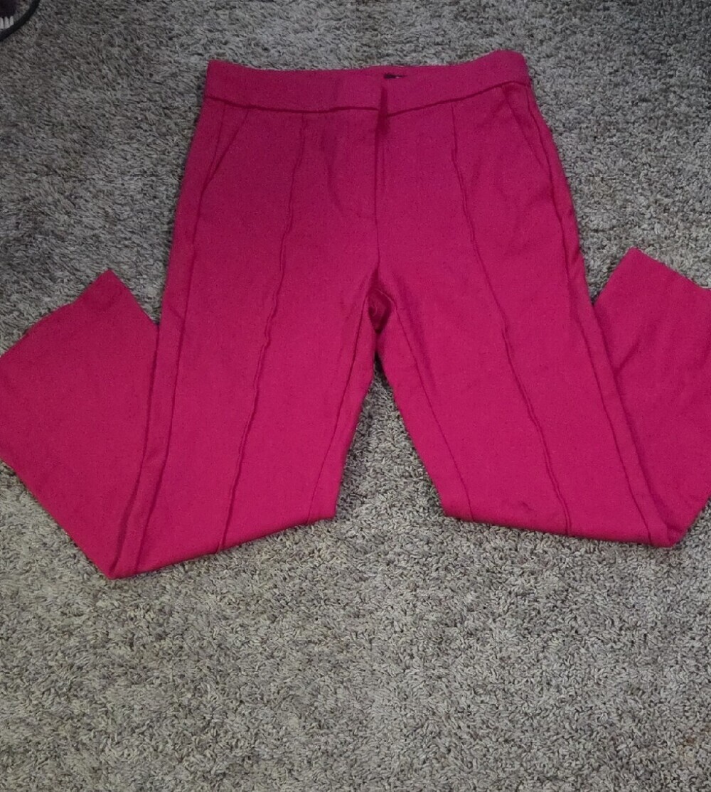 J. Crew Hot Pink Straight-Leg Trousers